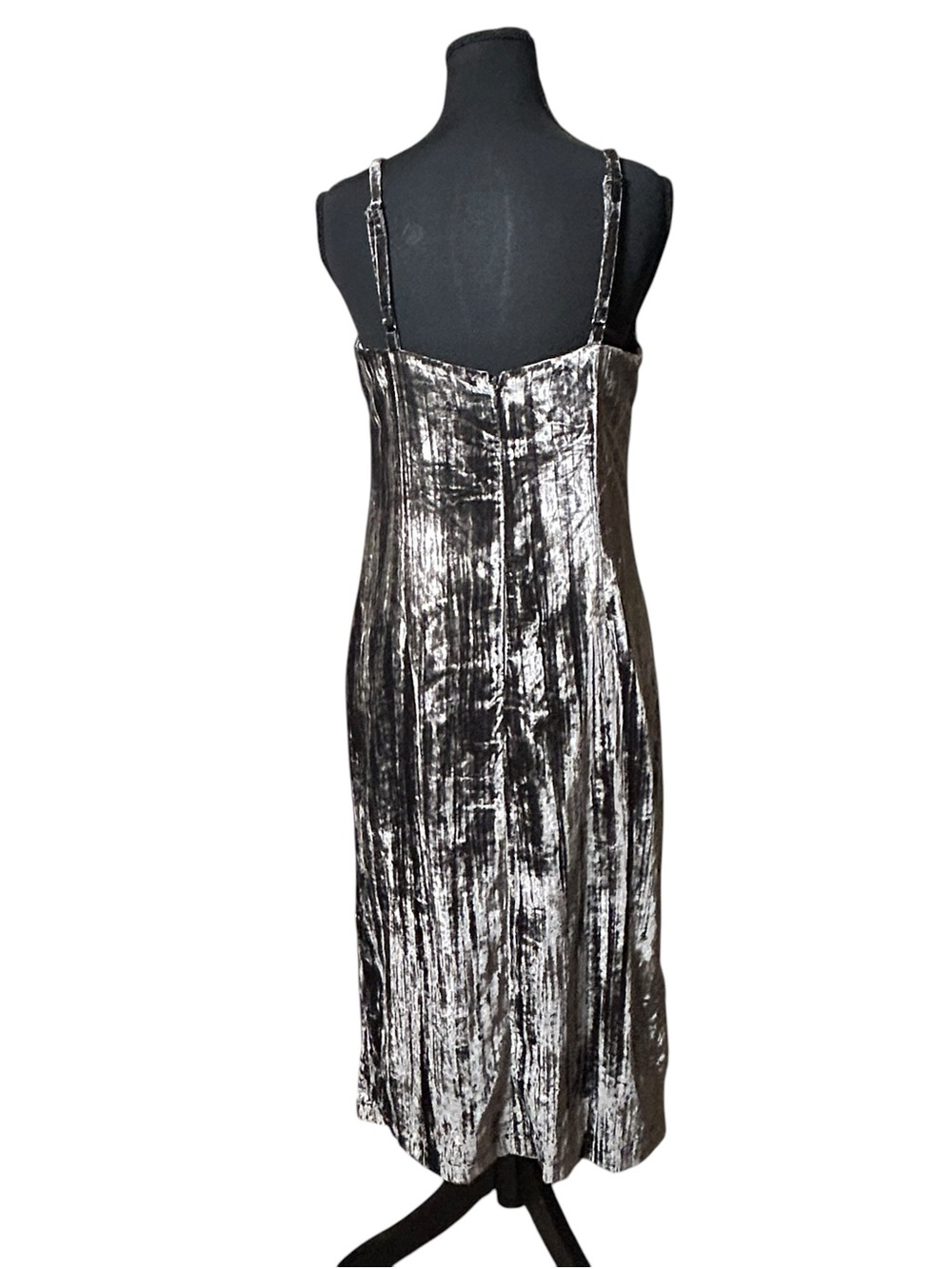 Splendid Black Crushed Velvet Midi Slip Dress Size XS NWT - Picture 4 of 13